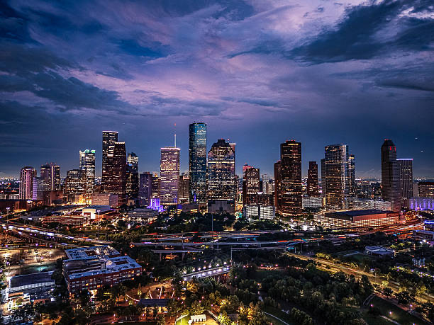 Houston skyline at dusk