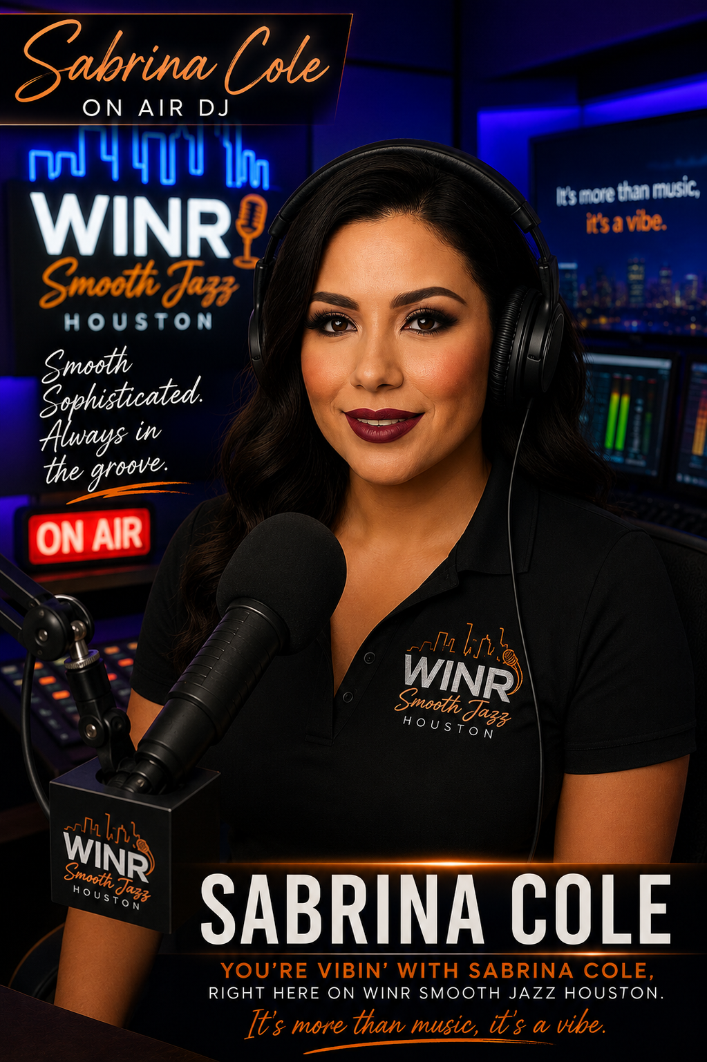 Sabrina Cole in the WINR studio